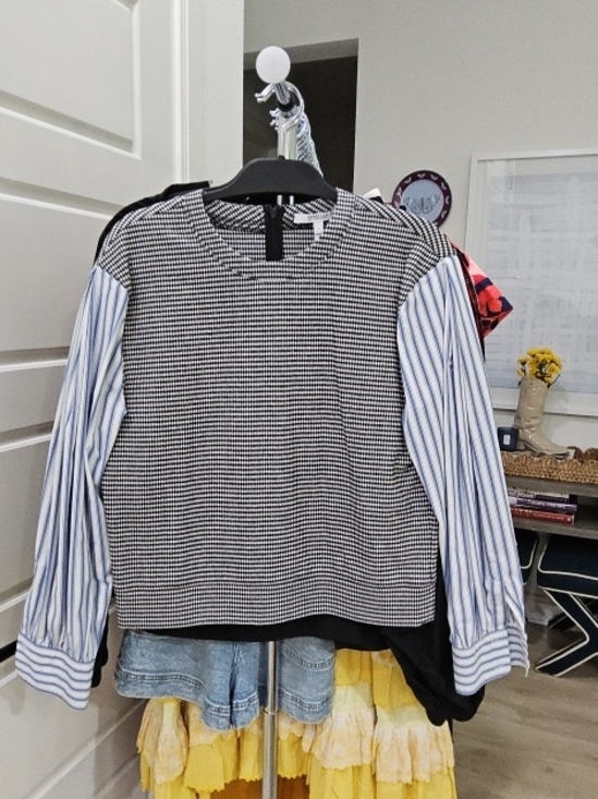 Derek Lam Tops - Derek Lam Black & White Houndstooth Pullover